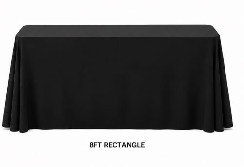 8ft Black Table Linens