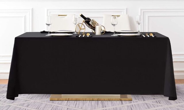 8ft Black Table Linens