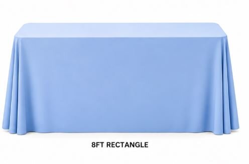 8ft Light Blue Table Linens