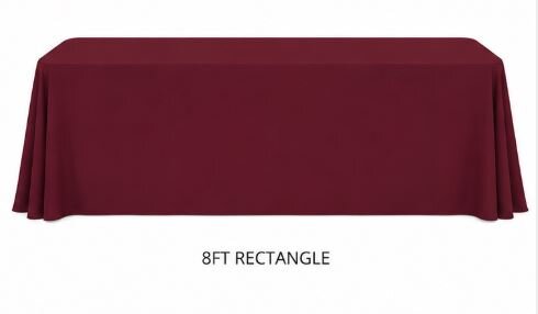 8ft Maroon Table Linens