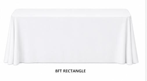 8ft White Table linen