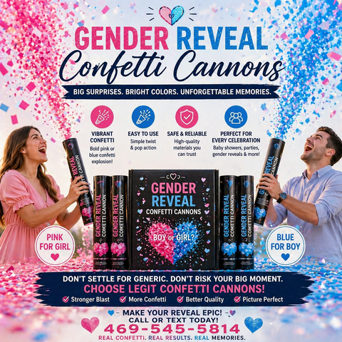 Gender Reveal Confetti Connons