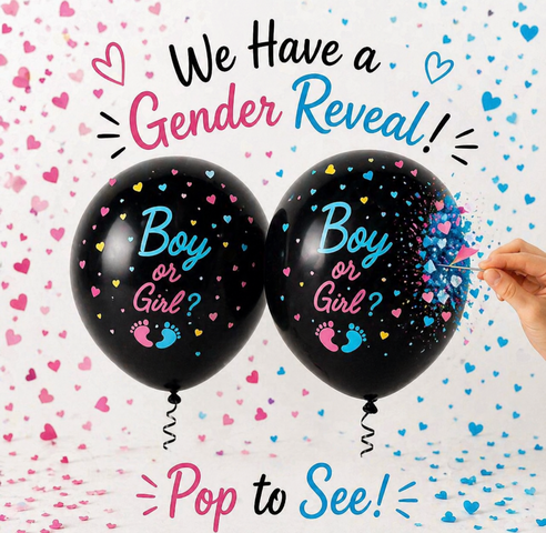 Gender Reveal Balloons w/ Confetti 38Inch