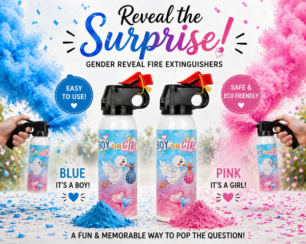 Gender Reveal Fire Extinguishers