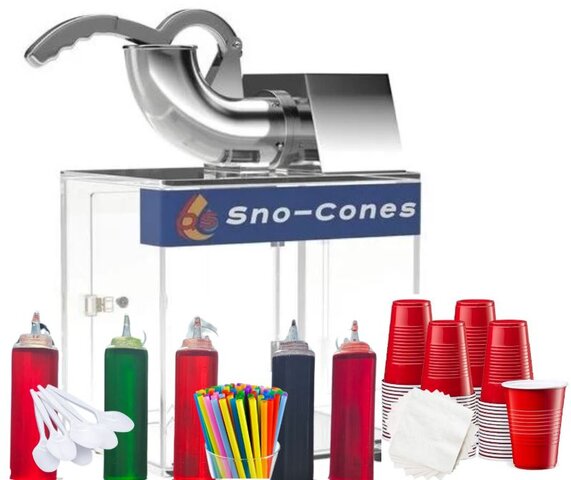 Snow Cone Machine - 50 Count Package Included