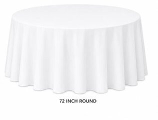 72in White Round Table Linens