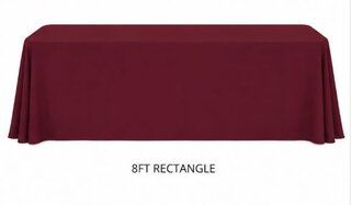 8ft Maroon Table Linens