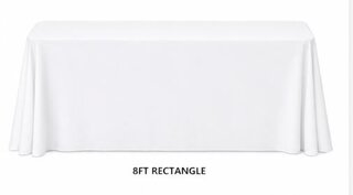 8ft White Table Linens 