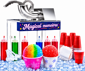 Snow Cone Machine - 50 Count Package Included - 2 Flavors (14oz)