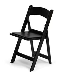 Black Resin Folding Chair - Padded