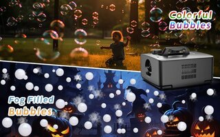 Bubble Machine - Colorful & Fog Bubbles - Liquid incl - Commercial Grade 