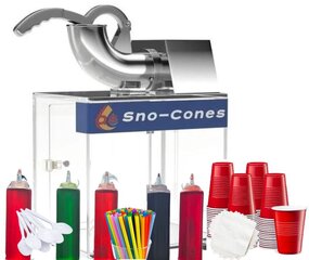 Snow Cone Machine - 50 Count Package Included - 2 Flavors (14oz)