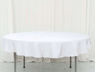 60in White Round Table Linens
