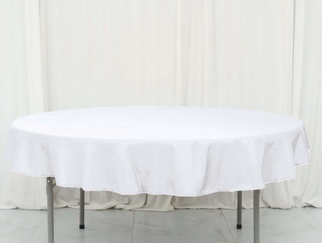 White 60inch Round Table linens