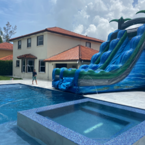 BLUE TROPICAL SLIDE FOR THE POOL
