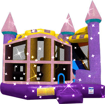 Rent a Wheaton Dazzling Castle A-Frame bounce house for your next event!for your next event!