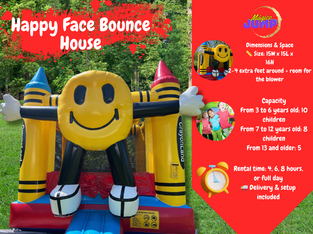 Happy Face Bounce House 14x14