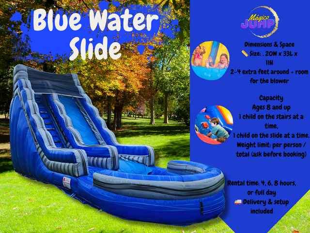 Blue Water Slide Wet Use