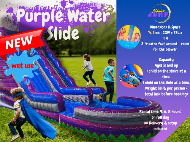 Purple Water Slide Wet Use