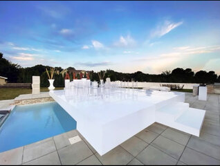 White Dance Floor Over Pool (Seamless)