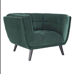 Green Velvet Tufted Armchairs