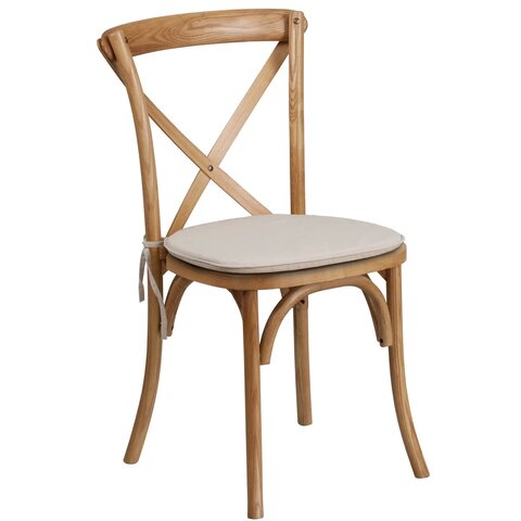 Chestnut Crossback Chair With Cushion