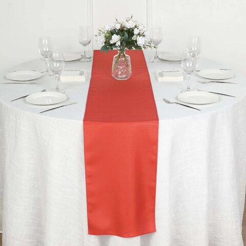 Satin Red Table Runner