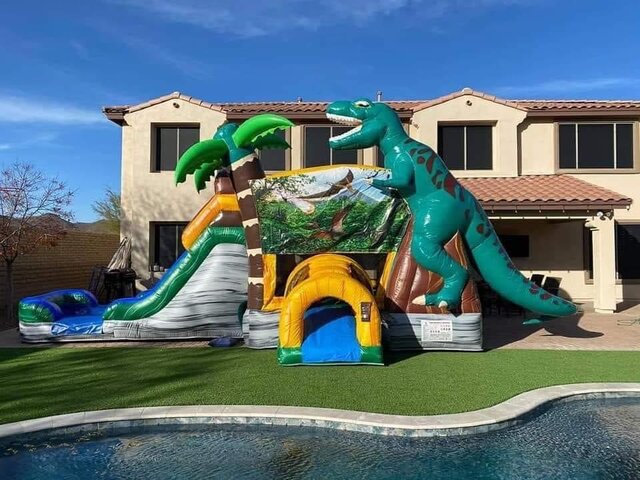 17' Dino Slide - Jumpy Thingz Party Rentals