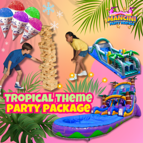 The Ultimate Deluxe Party Package - Double Lane Slide & Obstacle Course