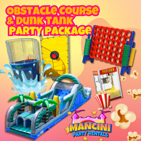 Deluxe Obstacle Course & Dunk Tank Party Package