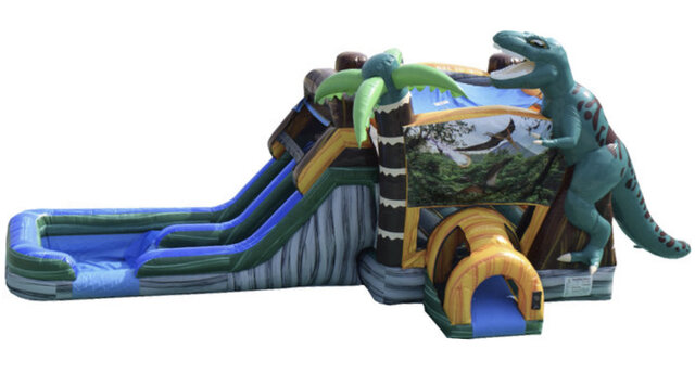 7N1 Double Lane 3D Jurassic Bounce & Slide