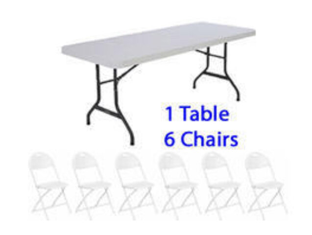 1 6ft Table & 6 Chairs