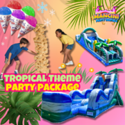 Florida Tropical Party Package - Obstacle Course & 18ft Waterslide 