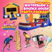 Double Lane Waterslide & Bounce House Party Package