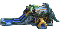 7N1 Double Lane 3D Dinosaur Bounce & Slide - Deep Pool