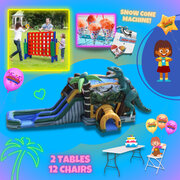 7N1 Deluxe Bounce & Slide Party Package - Includes 2 Tables & 12 Chairs