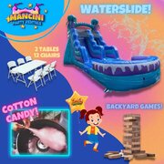 Single Lane Deluxe Waterslide Party Package - Includes 2 Tables & 12 Chairs