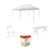 Deluxe Canopy Party Package ... [Includes: Canopy, Game or Concession, Tables & Chairs]