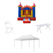 Deluxe Jumper & Canopy Party Package ... [Includes: Jumper, Canopy, Tables & Chairs]