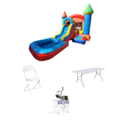 Deluxe Water Slide Party Package ... [Includes: Water Slides, Game or Concession, Tables & Chairs]