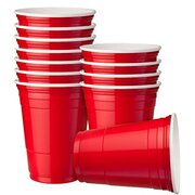 9 oz. Red Plastic cups w/ Straws