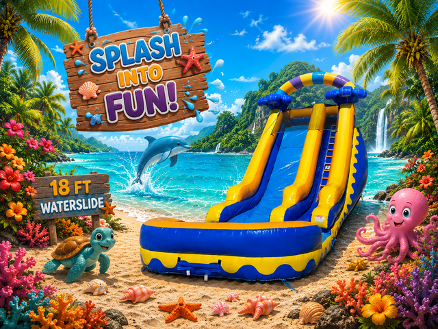 18ft Blue Wave Waterslide