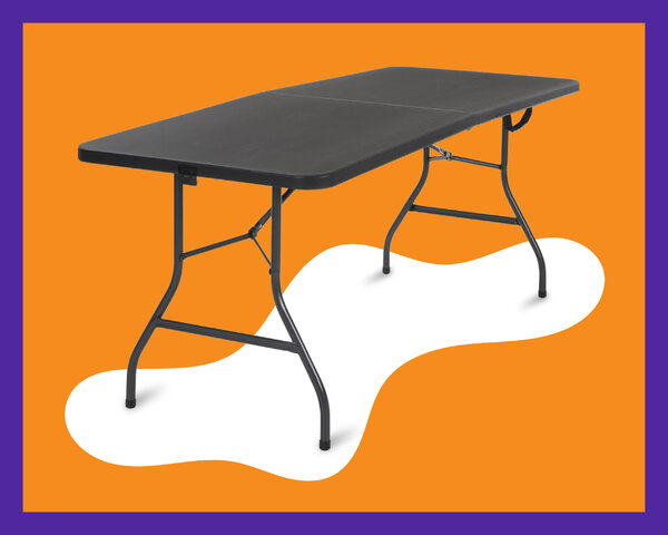 Black folding tables