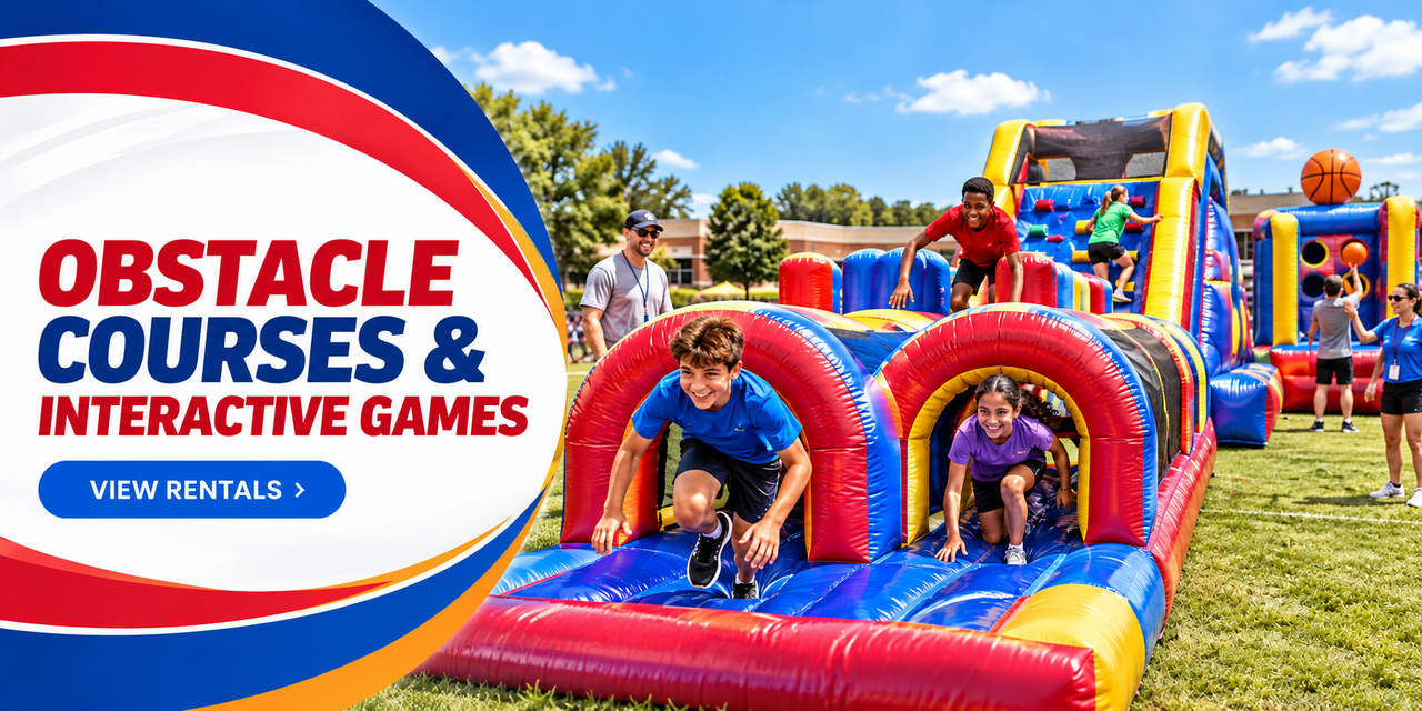 Obstacle course and interactive-game rentals from Mr. Calvin's Bouncers