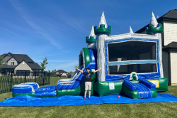 Green Emerald Dual Lane Combo Bounce House