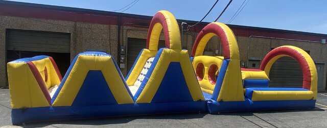 Yellow and Blue Obstacle Course 