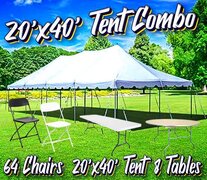 20x40 Pole Tent, Table, and Chair Combo