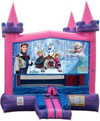 <b>Frozen Banner Pink Bounce House</b>
