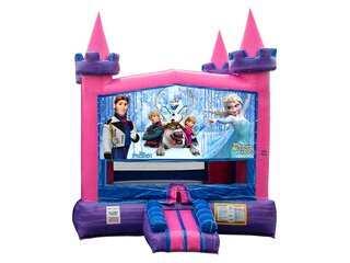 Frozen Pink Castle Bounce House