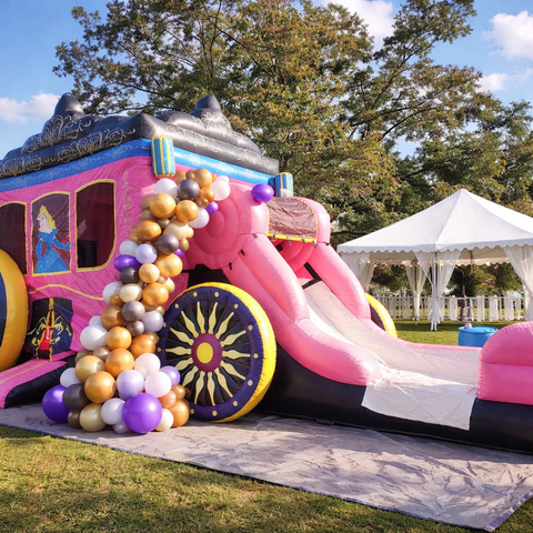 The Enchanted Carriage Bounce House Slide combo